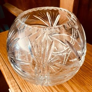 Ornate heavy lead crystal bowl approx 24” circumference —